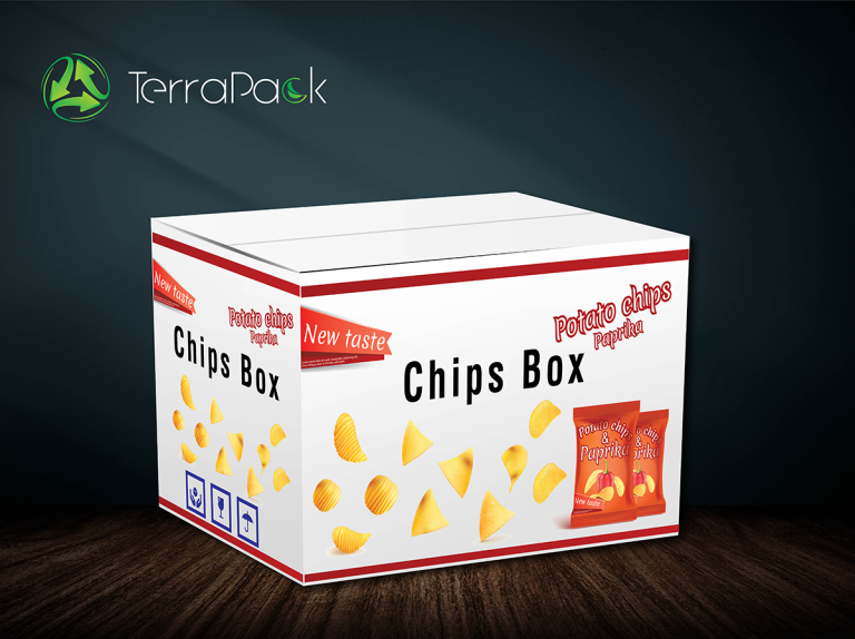 Eco-friendly corrugated Chips Box for snack packaging – Terrapack
